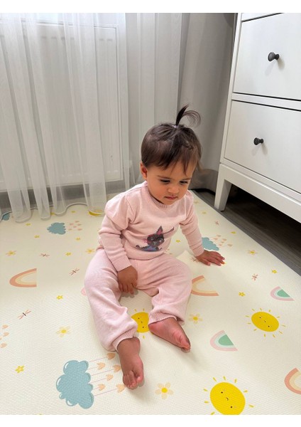 Kız Bebek/çocuk Tavşan Desenli Triko Takım modelleri