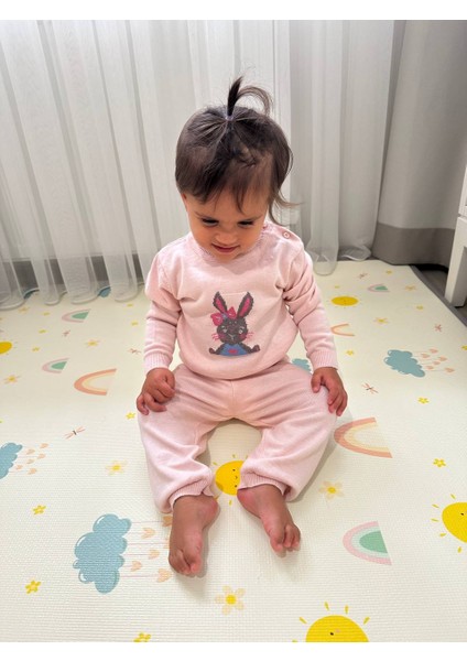 Kız Bebek/çocuk Tavşan Desenli Triko Takım fırsatları