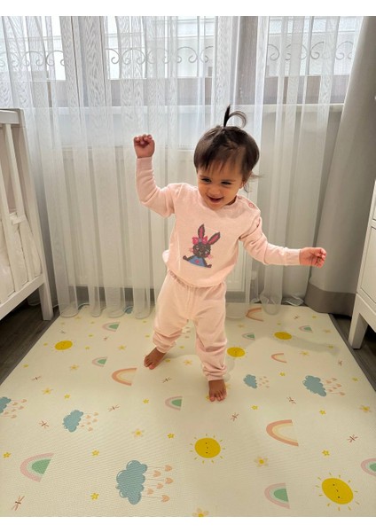 Kız Bebek/çocuk Tavşan Desenli Triko Takım indirimleri