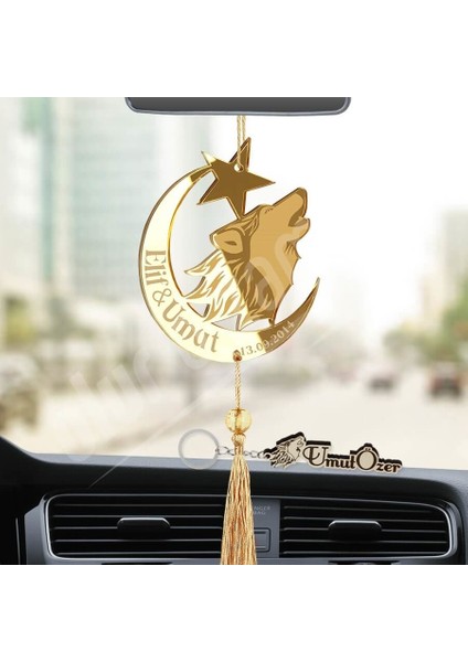 Kişiye Özel (Anahtarlıklı) Tarihli Bozkurt Pleksi Araba Dikiz Aynası Süsü fiyatları