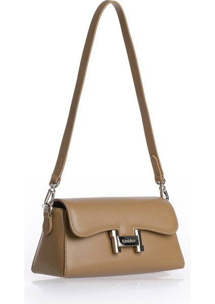 Şık Tasarım Uzun Askılı Zincir Detaylı Kadın Omuz Çantası 930405 Haki fiyatları