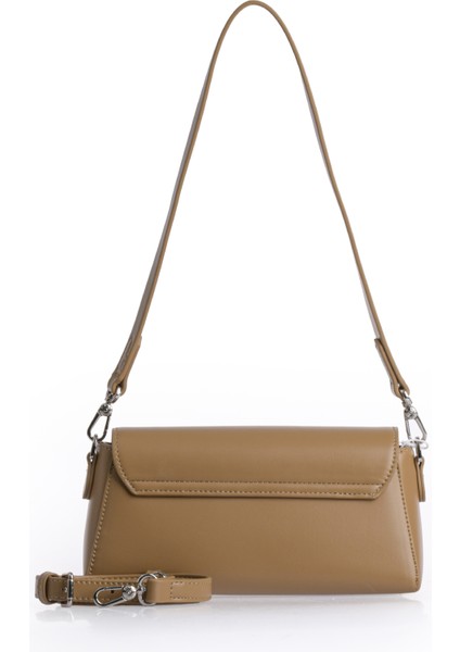 Şık Tasarım Uzun Askılı Zincir Detaylı Kadın Omuz Çantası 930405 Haki modelleri
