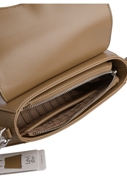 Şık Tasarım Uzun Askılı Zincir Detaylı Kadın Omuz Çantası 930405 Haki fırsatları