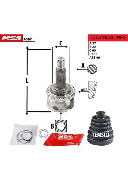 70801 Dis Aks Kafasi 495001H010 495001L010