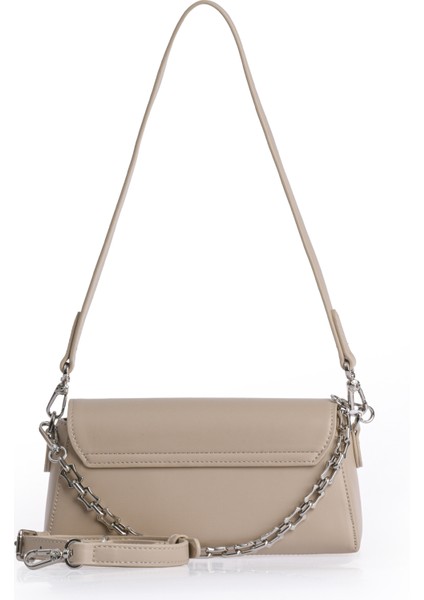 Şık Tasarım Uzun Askılı Zincir Detaylı Kadın Omuz Çantası 930405 Vizon modelleri