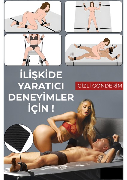 Sofya Passion Fantazi Tek Ve Çift Kişilik Yataklar İçin Uyumlu Siyah Kelepçesi Seti - Dayanıklı Ve Kolay Kullanım