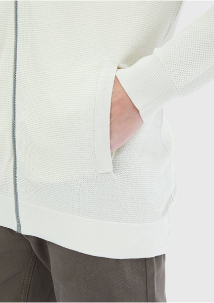 Taş Bisiklet Yaka Düz Örgü Hırka