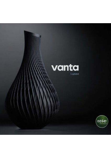 Modern Siyah Desenli Dekoratif Vazo - 18 cm | 3D Baskı Tasarım