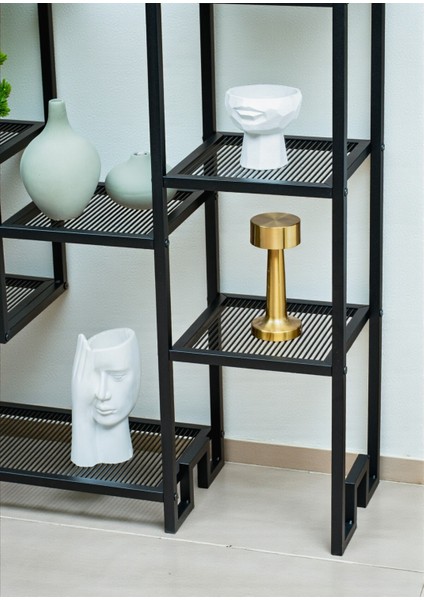 Dekoratif Siyah Metal Kitaplık 12 Raflı Ünite Çok Amaçlı Stand Salon ve Çalışma Odası Düzenleyici modelleri