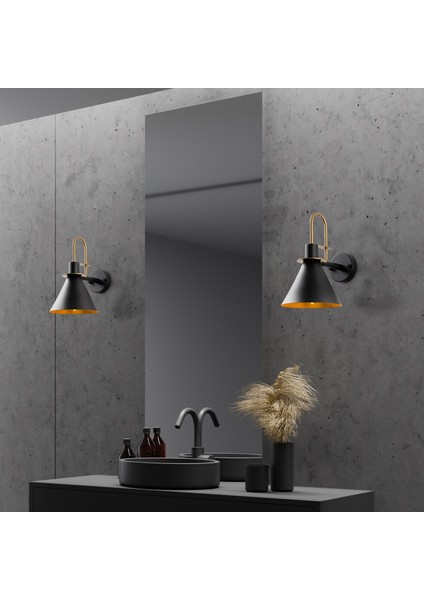 Arco Modern Metal Duvar Aplik Siyah, Iskandinav Tasarım Duvar Lambası ARCO-15040 fiyatları