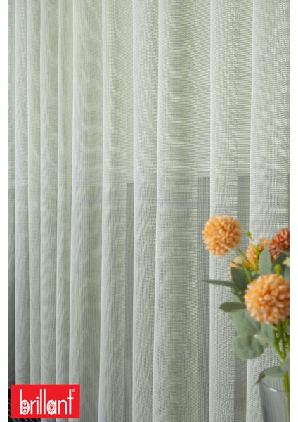 Miranda File Yeşil 1/3 Sık Pileli Ütü Istemez Kırışmaz Yeni Sezon Salon Oda Tül Perdesi fırsatları