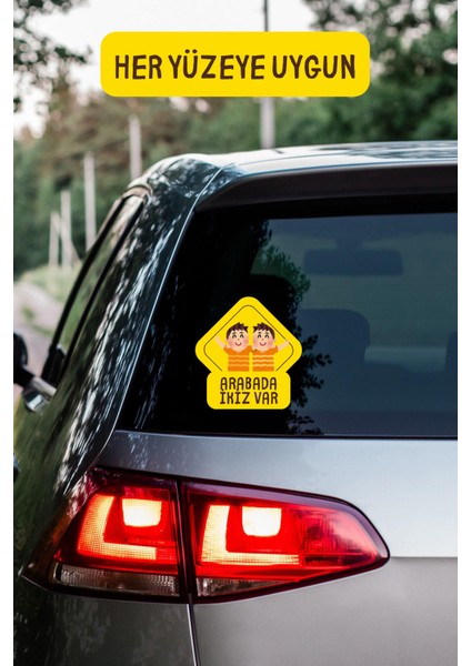 Arabada Ikiz Bebek Var Araba-Motosiklet Cam Etiket Sticker - Erkek modelleri
