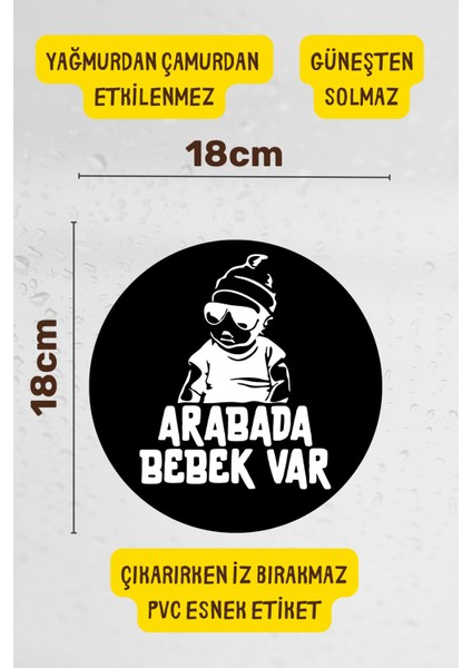Arabada Bebek Var Araba-Motosiklet Cam Etiket Sticker - Erkek fiyatları