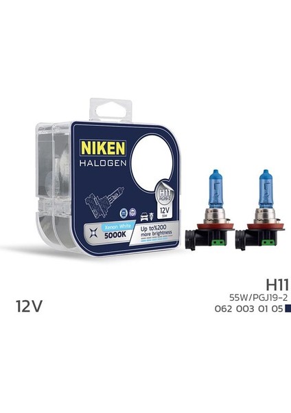 125 H11 55W BEYAZ IŞIK AMPUL PG319-2 5000K UNIVERSAL