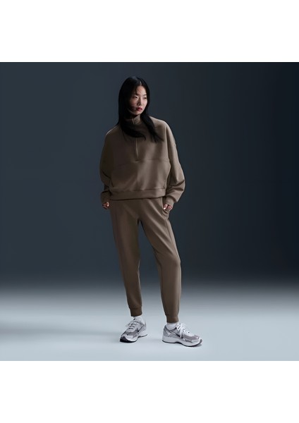 24.7 Dri-Fit Half-Zip Soft Knit Training Kahverengi Oversize Bol Kesim Sweatshirt -HQ8188-233 modelleri