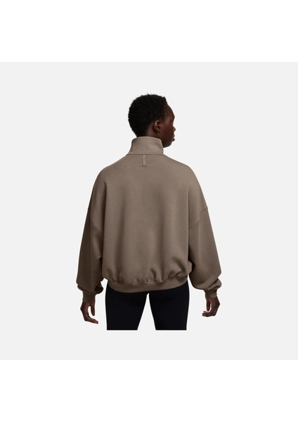 24.7 Dri-Fit Half-Zip Soft Knit Training Kahverengi Oversize Bol Kesim Sweatshirt -HQ8188-233 indirimleri