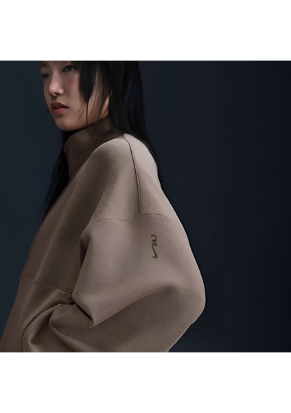 24.7 Dri-Fit Half-Zip Soft Knit Training Kahverengi Oversize Bol Kesim Sweatshirt -HQ8188-233