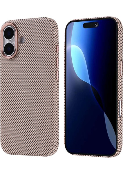 iPhone 17 Kılıf M-Safe Şarj Özellikli Karbon Fiber Görünümlü Ecrz Nekst Kapak - Gold