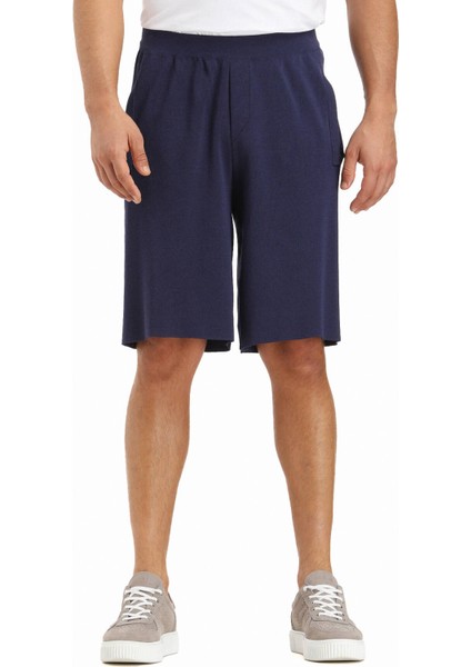 Lacivert Düz Örme Regular Fit Spor Bermuda indirimleri