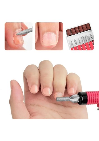 Sunup SN-27091 Hız Ayarlı Tırnak Freze Törpü Manikür Pedikür Seti 6 Başlıklı Elektrikli AC220V modelleri