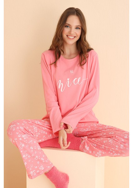 Nar Çiçeği Be Nice Pijama Takımı
