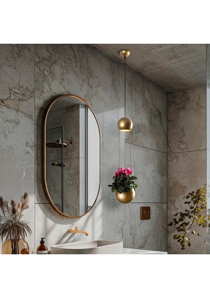 Verde Tekli Saksı Sarkıt Avize Parlak Gold, Modern Dekoratif Çiçeklik Tavan Aydınlatma VERDE-15422 indirimleri