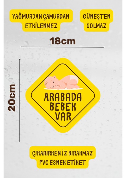 Arabada Bebek Var Araba-Motosiklet Cam Etiket Sticker - Erkek fiyatları