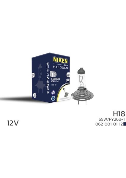 H18 65W HALOJEN AMPUL PY26D-1 125 (10 ADET)