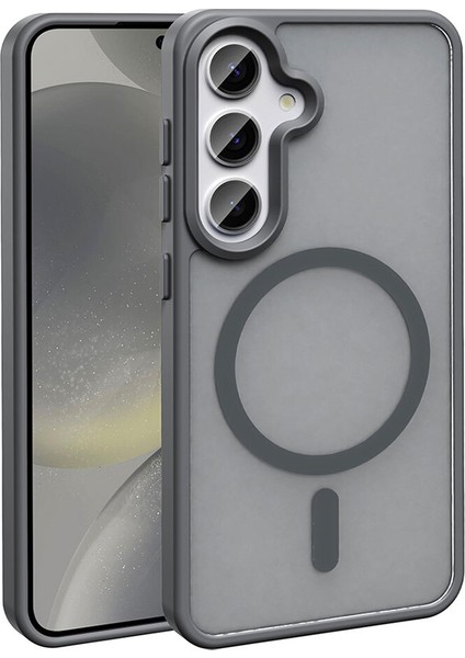 Galaxy S25 Fe Kılıf M-Safe Şarj Özellikli Mat Arka Yüzey Btbm Sio Kapak - Gri
