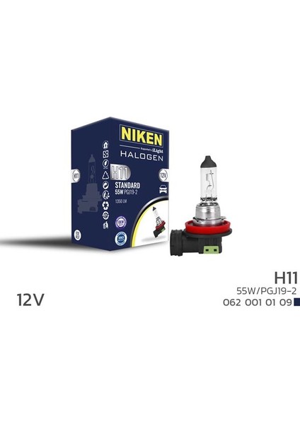 H11 55W HALOJEN AMPUL PGJ19-2 125 64211 7701049263 6216 A3 (10 ADET)