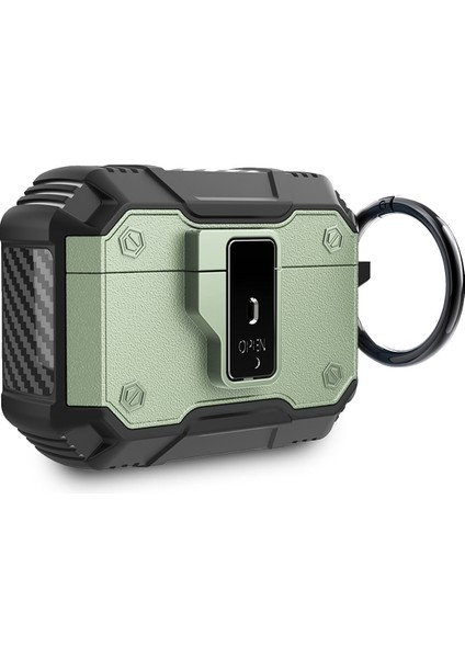 Apple Airpods Pro 3 Uyumlu Karbonfiber Dokulu Darbe Emici Airbag Korumalı Tpu Zırh Kılıf