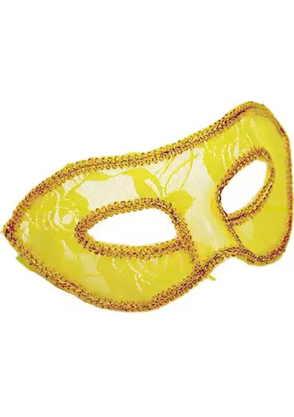 Dantel Tül Malzemeden İmal Sarı Renk Balo Parti Maskesi Venedik fiyatları