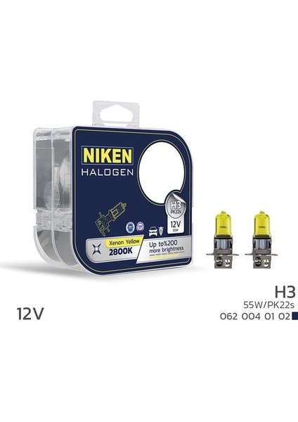 125 H3 55W SARI IŞIK AMPUL PK22S 2800K UNIVERSAL