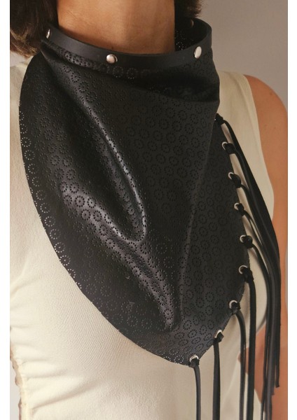 Hakiki Deri Siyah Püsküllü Fular Kolye fırsatları