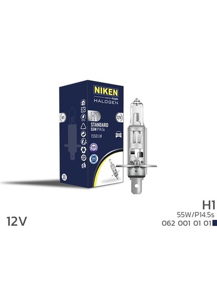 H1 55W HALOJEN AMPUL P14.5S 125 (20 ADET)