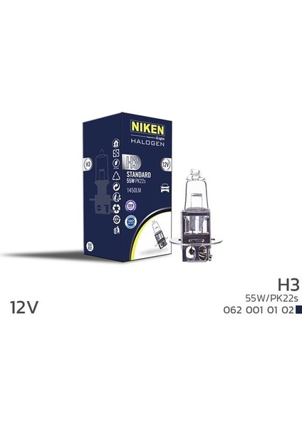 H3 55W HALOJEN AMPUL PK22S 125 (20 ADET)