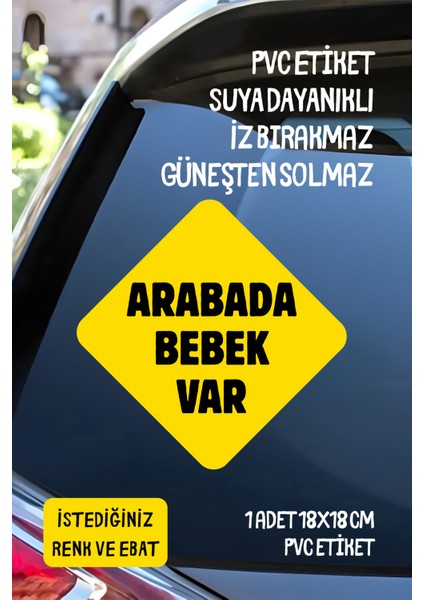 Arabada Bebek Var Araba-Motosiklet Cam Etiket Sticker - Unisex