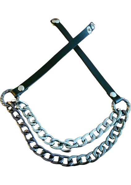 Hakiki Deri Siyah Kısa Zincir Kolye indirimleri