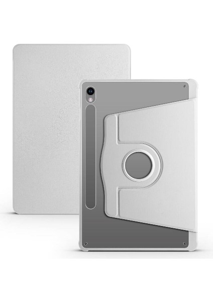 Galaxy Tab S9 Kılıf Uyumlu Aden Termik Kalem Bölmeli Dönebilen Standlı Kılıf-Gri