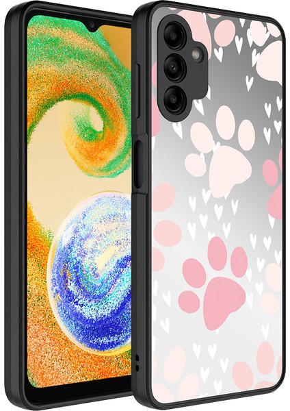 Galaxy A04S Kılıf Aynalı Desenli Kamera Korumalı Parlak Aden Mirror Kapak-Pati