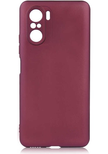 Xiaomi Poco F3 Kılıf Aden Premier Silikon Kapak-Mürdüm