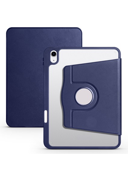 iPad 11.nesil 2025 Kılıf Aden Termik Kalem Bölmeli Dönebilen Standlı Kılıf - Lacivert