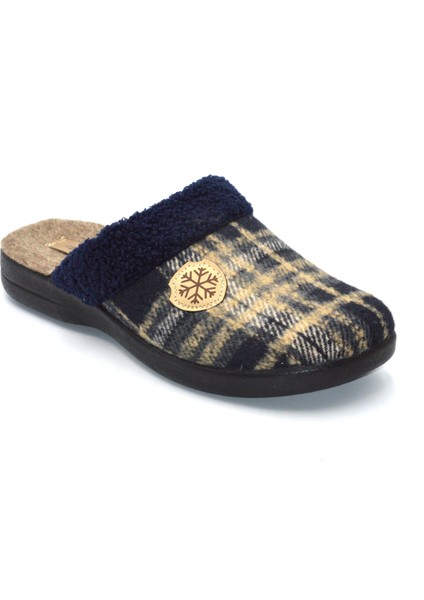 Erkek Lacivert Desenli Kışlık Ev Terliği fiyatları