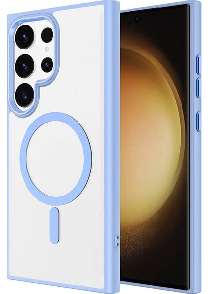 Galaxy S24 Ultra Kılıf Magsafe Şarj Özellikli Aden Krom Magsafe Silikon Kapak-Siyah indirimleri