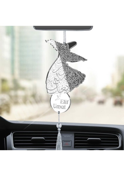 Kişiye Özel Mevlana Pleksi Araba Dikiz Aynası Süsü