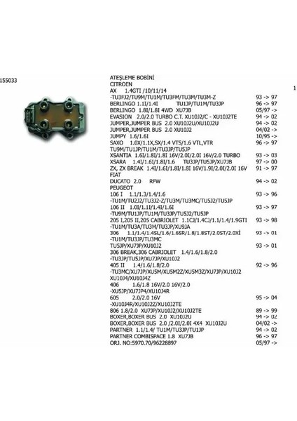 1550332 Bobin 279115210104 597048 597060