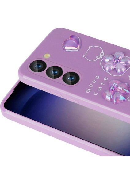 Galaxy A54 Kılıf Kabartma Figürlü Parlak Aden Toys Silikon Kapak-Beyaz modelleri