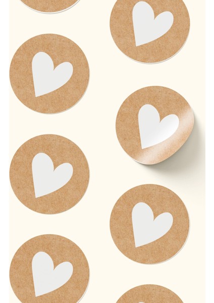 Kalp Desenli Sticker Paketleme Kargo Ambalaj Etiketi - 4X4CM 70 Adet fırsatları