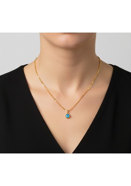 Şık Nazar Boncuklu Kadın Kolye – Zincir ile Birlikte Gönderilir ve 3 Farklı Zincir Seçeneği