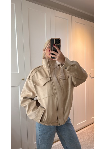 Süet Bomber Ceket -Taş modelleri
